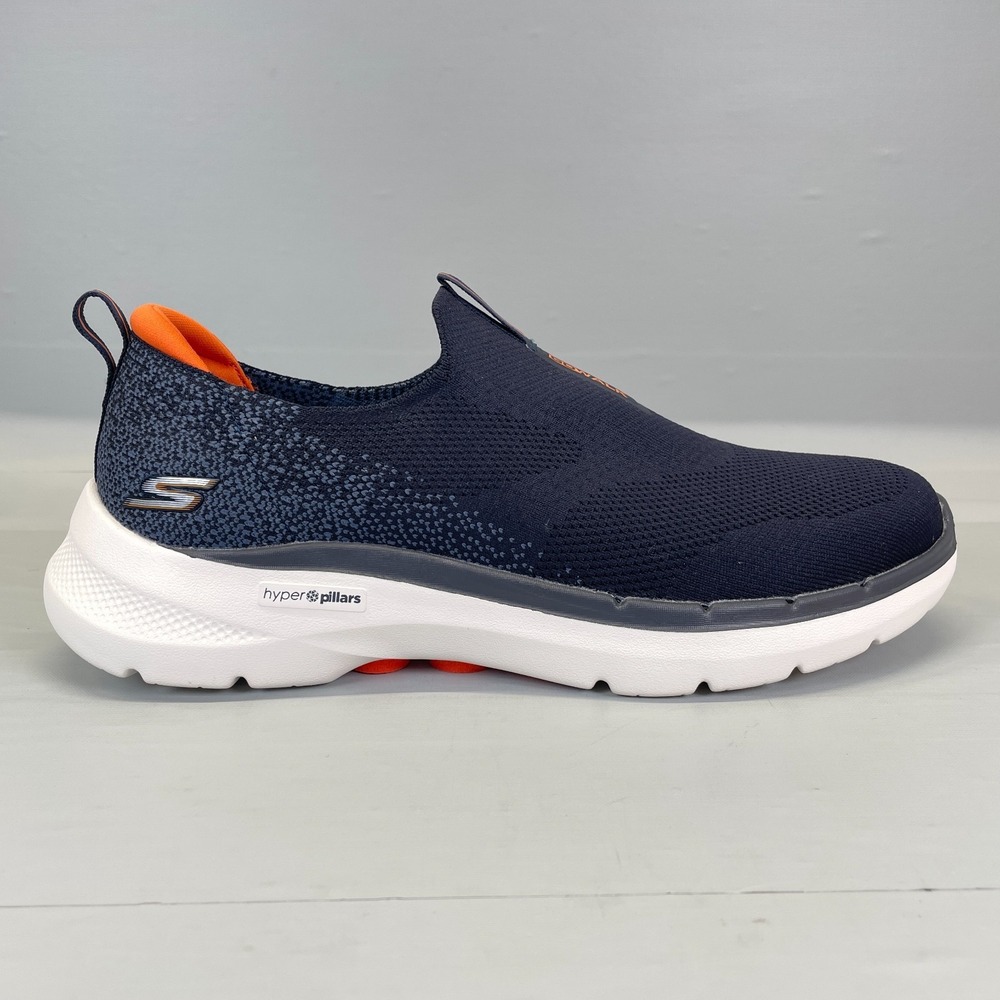 Skechers Go Walk 6 Shoes Mens Size 9.5 Blue Athletic Walking Slip On Sneakers